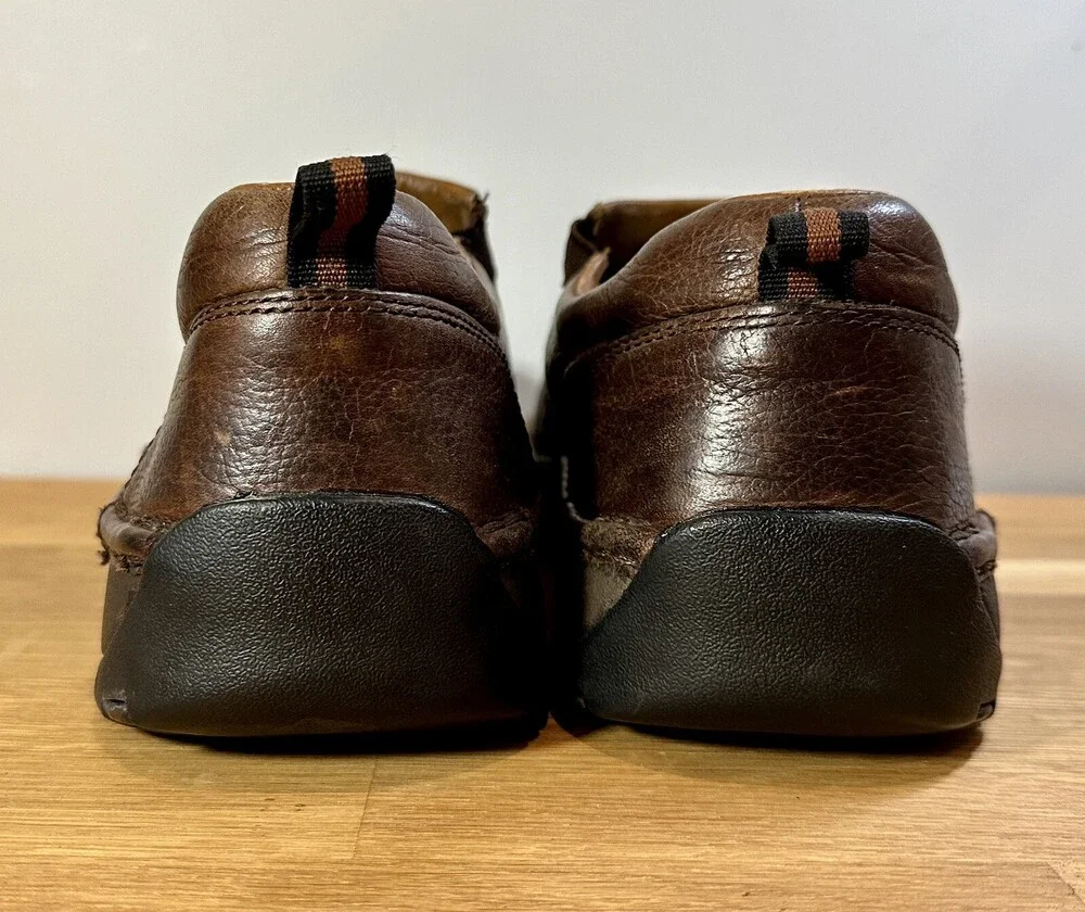 Red Wing 6702 Slip On Aluminum Toe Shoes Sz 10 D Brown Leather Slip Resistant